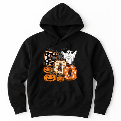 Boo Halloween Costume Spiders Ghosts Pumkin & Witch Hat Hoodie