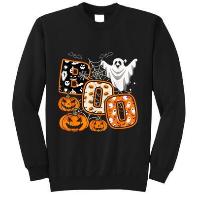 Boo Halloween Costume Spiders Ghosts Pumkin & Witch Hat Sweatshirt