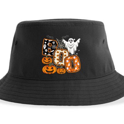 Boo Halloween Costume Spiders Ghosts Pumkin & Witch Hat Sustainable Bucket Hat