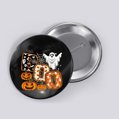 Boo Halloween Costume Spiders Ghosts Pumkin & Witch Hat Button