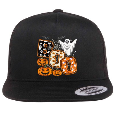 Boo Halloween Costume Spiders Ghosts Pumkin & Witch Hat Flatbill Hat