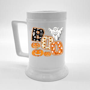 Boo Halloween Costume Spiders Ghosts Pumkin & Witch Hat Beer Stein