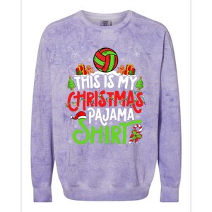 Beach Handball Christmas Pajama Gift Xmas Beach Handball Gift Colorblast Crewneck Sweatshirt