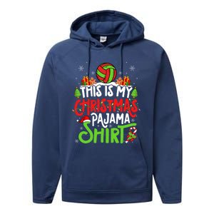 Beach Handball Christmas Pajama Gift Xmas Beach Handball Gift Performance Fleece Hoodie