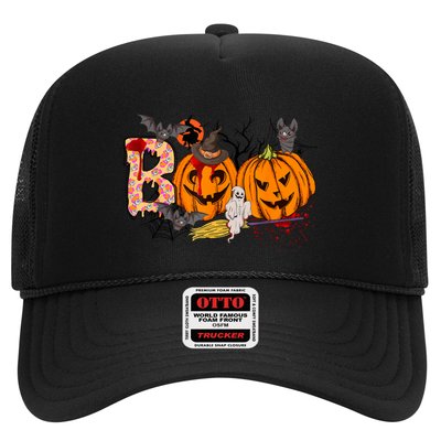 Boo Halloween Costume Spiders Ghosts Pumkin & Witch Hat Trucker Hat