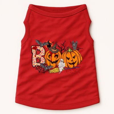 Boo Halloween Costume Spiders Ghosts Pumkin & Witch Hat Doggie Tank