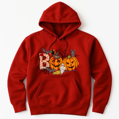 Boo Halloween Costume Spiders Ghosts Pumkin & Witch Hat Hoodie