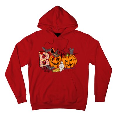 Boo Halloween Costume Spiders Ghosts Pumkin & Witch Hat Hoodie