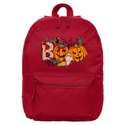 Boo Halloween Costume Spiders Ghosts Pumkin & Witch Hat 16 in Basic Backpack