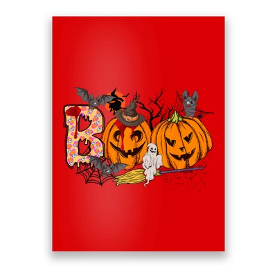 Boo Halloween Costume Spiders Ghosts Pumkin & Witch Hat Poster