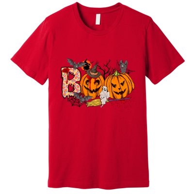 Boo Halloween Costume Spiders Ghosts Pumkin & Witch Hat Premium T-Shirt