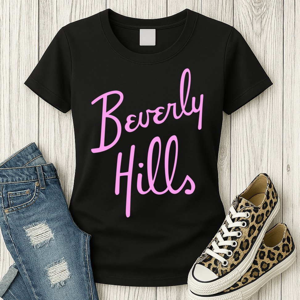Beverly Hills California Hotel Souvenir Valley Girl Pride CA Womens T-Shirt