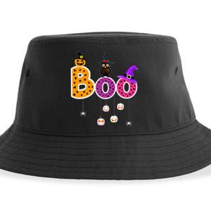 Boo Halloween Costume Spiders Ghosts Pumkin & Witch Hat Sustainable Bucket Hat