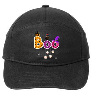 Boo Halloween Costume Spiders Ghosts Pumkin & Witch Hat 7-Panel Snapback Hat