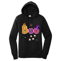 Boo Halloween Costume Spiders Ghosts Pumkin & Witch Hat Women's Pullover Hoodie