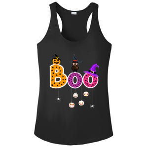 Boo Halloween Costume Spiders Ghosts Pumkin & Witch Hat Ladies PosiCharge Competitor Racerback Tank