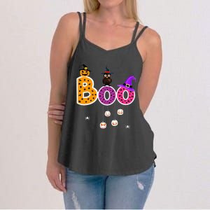 Boo Halloween Costume Spiders Ghosts Pumkin & Witch Hat Women's Strappy Tank