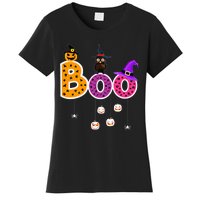 Boo Halloween Costume Spiders Ghosts Pumkin & Witch Hat Women's T-Shirt