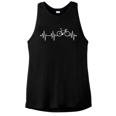 Bicycle Heartbeat Cycling For Cyclist Ladies PosiCharge Tri-Blend Wicking Tank