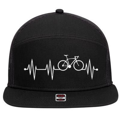 Bicycle Heartbeat Cycling For Cyclist 7 Panel Mesh Trucker Snapback Hat