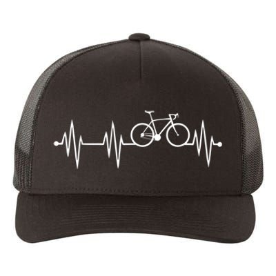 Bicycle Heartbeat Cycling For Cyclist Yupoong Adult 5-Panel Trucker Hat