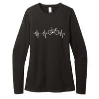 Bicycle Heartbeat Cycling For Cyclist Womens CVC Long Sleeve Shirt