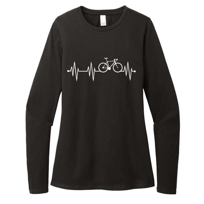 Bicycle Heartbeat Cycling For Cyclist Womens CVC Long Sleeve Shirt