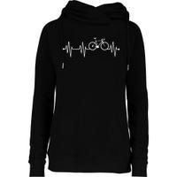 Bicycle Heartbeat Cycling For Cyclist Womens Funnel Neck Pullover Hood