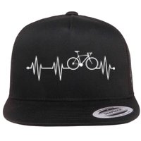 Bicycle Heartbeat Cycling For Cyclist Flat Bill Trucker Hat