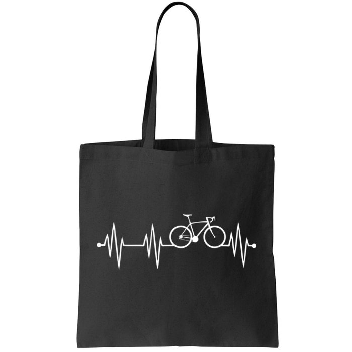 Bicycle Heartbeat Cycling For Cyclist Tote Bag