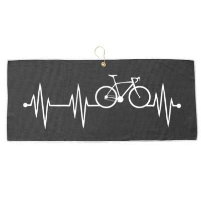 Bicycle Heartbeat Cycling For Cyclist Large Microfiber Waffle Golf Towel