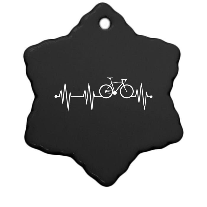 Bicycle Heartbeat Cycling For Cyclist Ceramic Star Ornament