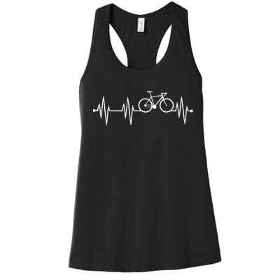 Bicycle Heartbeat Cycling For Cyclist Women's Racerback Tank