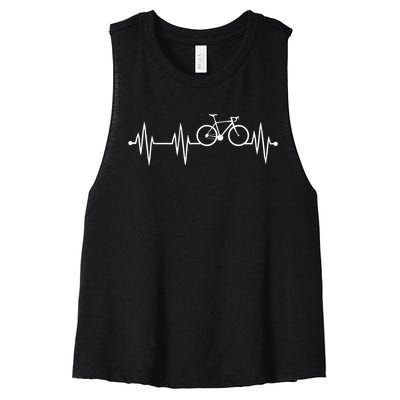 Bicycle Heartbeat Cycling For Cyclist Women's Racerback Cropped Tank