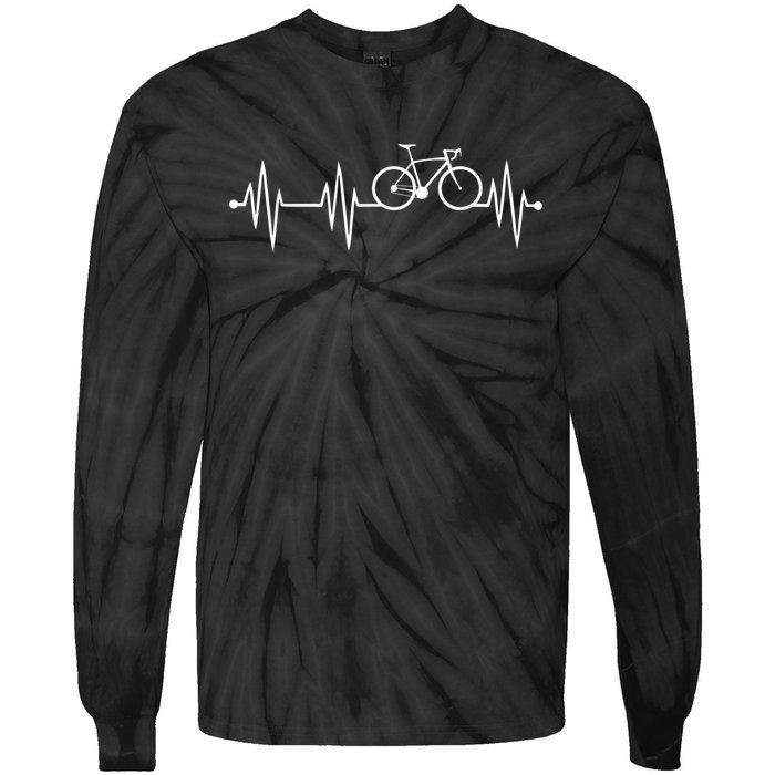 Bicycle Heartbeat Cycling For Cyclist Tie-Dye Long Sleeve Shirt