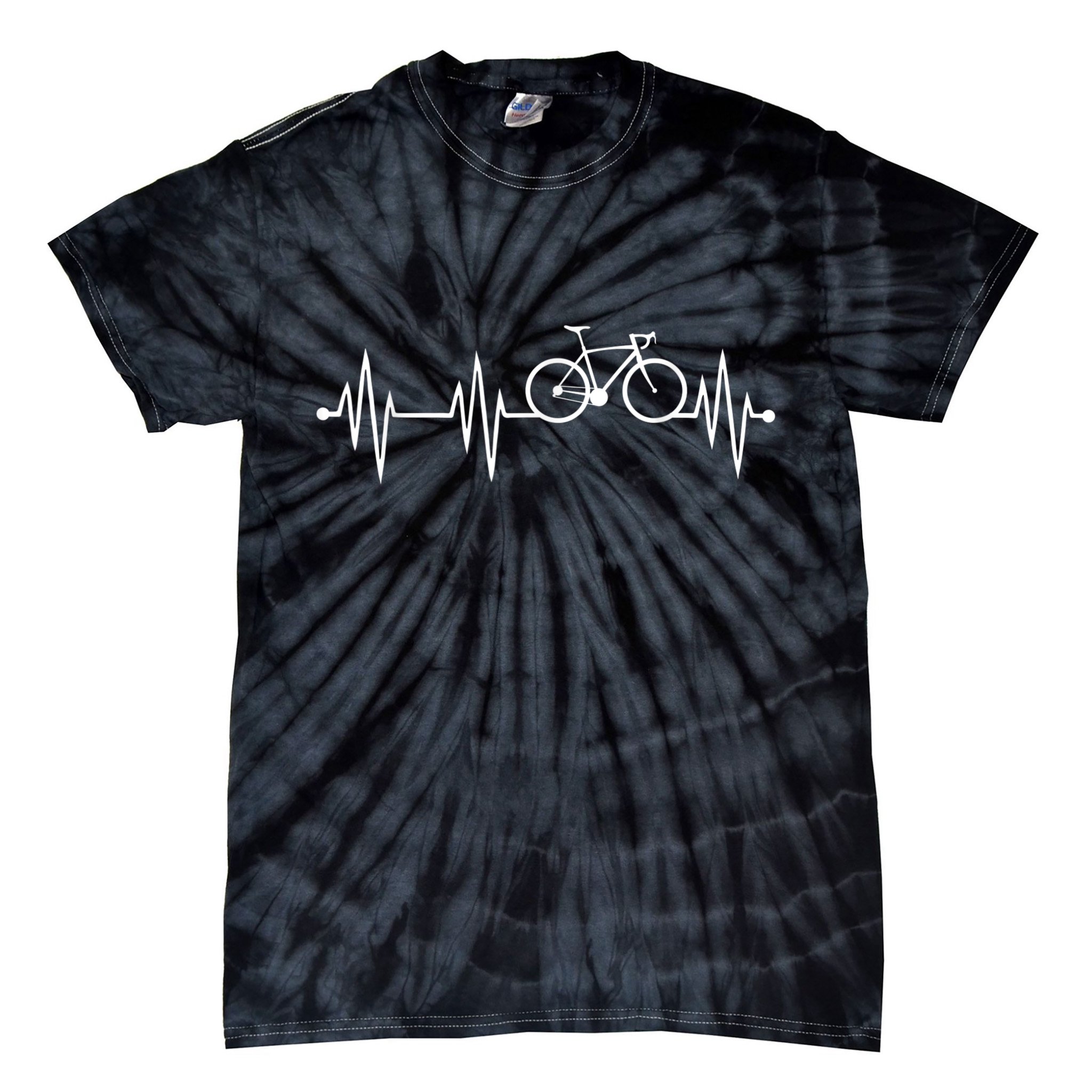 Bicycle Heartbeat Cycling For Cyclist Tie-Dye T-Shirt