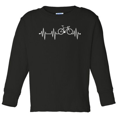 Bicycle Heartbeat Cycling For Cyclist Toddler Long Sleeve Shirt