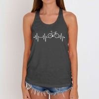 Bicycle Heartbeat Cycling For Cyclist Women's Knotted Racerback Tank