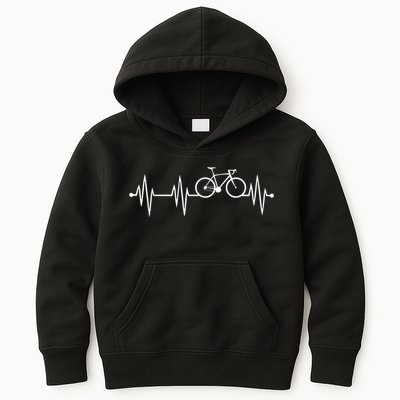 Bicycle Heartbeat Cycling For Cyclist Kids Hoodie