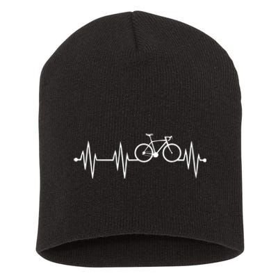 Bicycle Heartbeat Cycling For Cyclist Short Acrylic Beanie