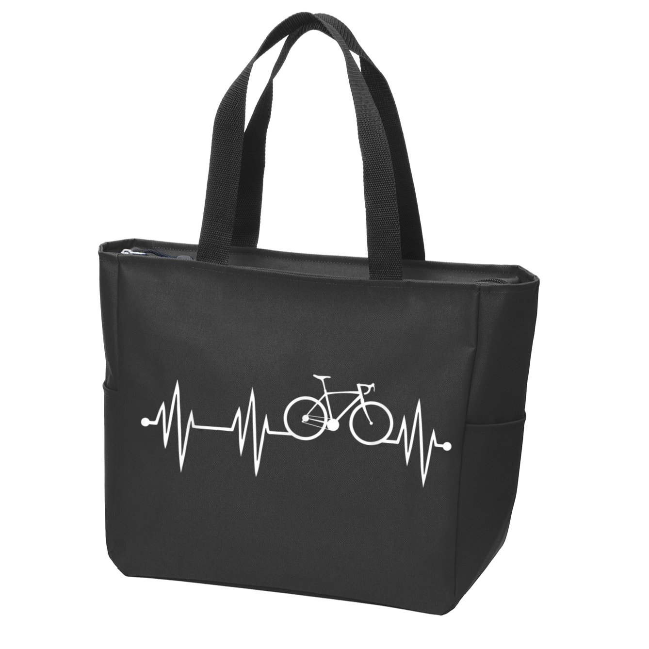 Bicycle Heartbeat Cycling For Cyclist Zip Tote Bag