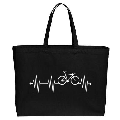 Bicycle Heartbeat Cycling For Cyclist Cotton Canvas Jumbo Tote