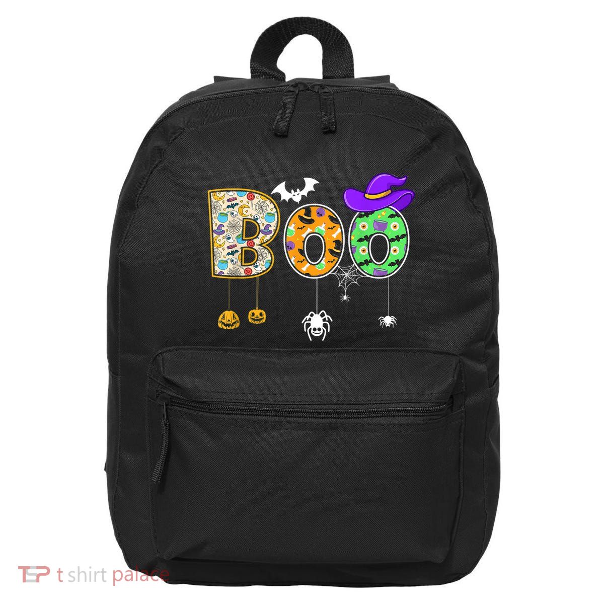 Boo Halloween Costume Spiders Ghosts Pumpkin & Witch Hat 16 in Basic Backpack