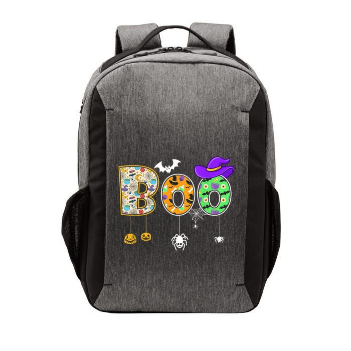 Boo Halloween Costume Spiders Ghosts Pumpkin & Witch Hat Vector Backpack