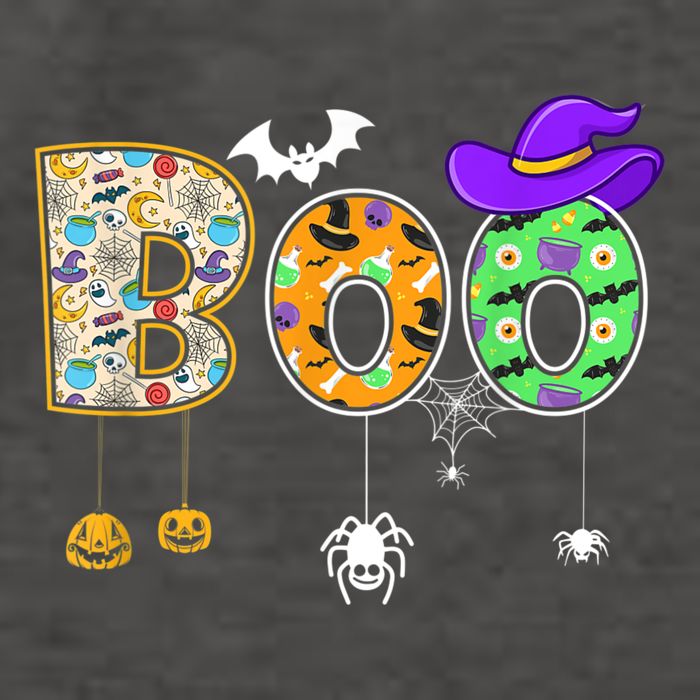 Boo Halloween Costume Spiders Ghosts Pumpkin & Witch Hat Vector Backpack