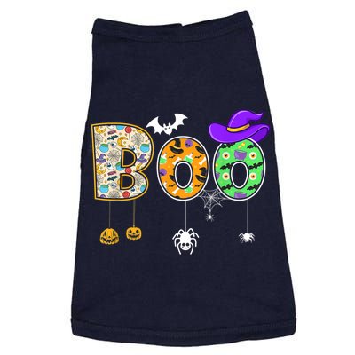 Boo Halloween Costume Spiders Ghosts Pumpkin & Witch Hat Doggie Tank