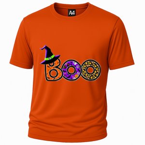 Boo Halloween Costume Spiders Ghosts Pumkin & Witch Hat Cooling Performance Crew T-Shirt