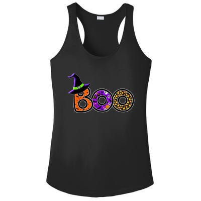 Boo Halloween Costume Spiders Ghosts Pumkin & Witch Hat Ladies PosiCharge Competitor Racerback Tank