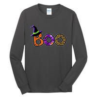 Boo Halloween Costume Spiders Ghosts Pumkin & Witch Hat Tall Long Sleeve T-Shirt