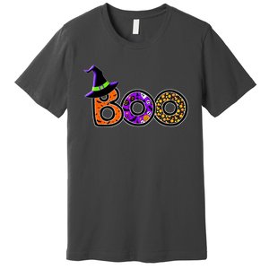 Boo Halloween Costume Spiders Ghosts Pumkin & Witch Hat Premium T-Shirt